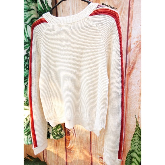 Altar’d state cozy rainbow stripe woven knit sweater 🌈 - Picture 4 of 8